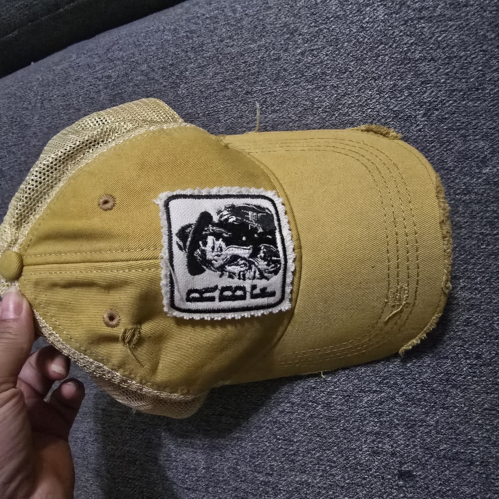 Yellow Distressed Cap with Patch